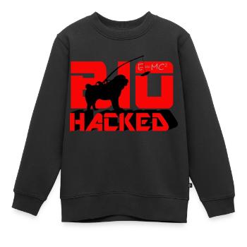 Bio piraté - Sweat Premium enfant bio - noir - Devant - AI Model Kid Female (0cm)