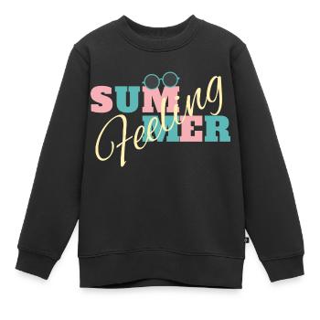 Sentiment d’été - Sweat Premium enfant bio - noir - Devant - AI Model Kid Female (0cm)