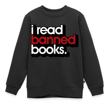 J’ai lu des livres interdits 52 - Sweat Premium enfant bio - noir - Devant - AI Model Kid Female (0cm)