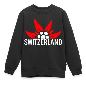 Gentiane suisse - Sweat Premium enfant bio - noir - Devant - AI Model Kid Female (0cm)