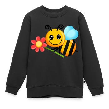 Happy Cartoon Garden Bee - Kids Premium Organic Sweatshirt - black - Front - AI Model Kid Female (0cm)