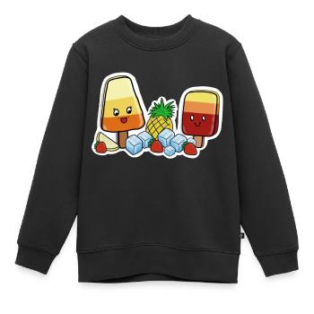 Kawaii-Eis am Stil - Kinder Premium Organic Sweatshirt - Schwarz - Vorne - AI Model Kid Female (0cm)