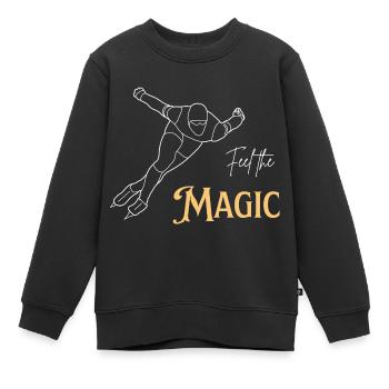 Ressentez la magie - Sweat Premium enfant bio - noir - Devant - AI Model Kid Female (0cm)