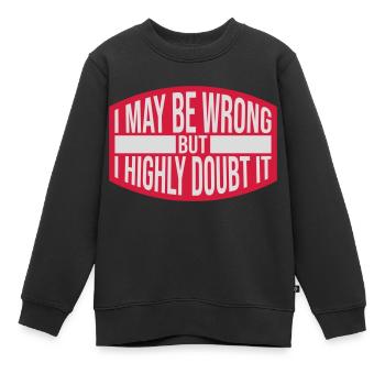 Je peux me tromper - Sweat Premium enfant bio - noir - Devant - AI Model Kid Female (0cm)