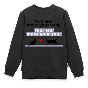 I love clothes / Four feet - Kinder Premium Organic Sweatshirt - Schwarz - Vorne - AI Model Kid Female (0cm)