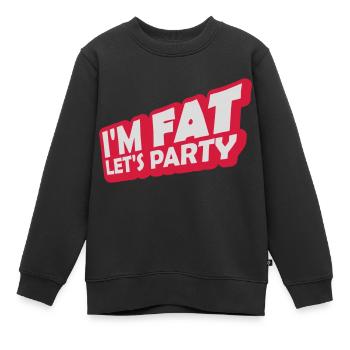 im fat lets party - Kinder Premium Organic Sweatshirt - Schwarz - Vorne - AI Model Kid Female (0cm)