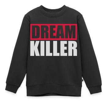 citation pessimiste tueur de rêves - Sweat Premium enfant bio - noir - Devant - AI Model Kid Female (0cm)