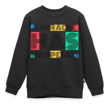 Un miracle s’est produit - Sweat Premium enfant bio - noir - Devant - AI Model Kid Female (0cm)