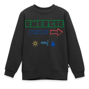 Energiewende jetzt! Erneuerbare Energie Statement - Kinder Premium Organic Sweatshirt - Schwarz - Vorne - AI Model Kid Female (0cm)