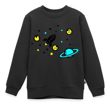 Univers - Sweat Premium enfant bio - noir - Devant - AI Model Kid Female (0cm)