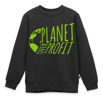 planet over profit Zitat - Kinder Premium Organic Sweatshirt - Schwarz - Vorne - AI Model Kid Female (0cm)