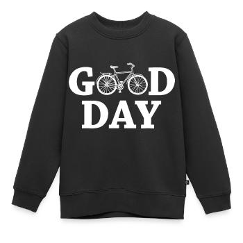 Bonne journée vélo - Sweat Premium enfant bio - noir - Devant - AI Model Kid Female (0cm)