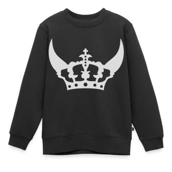 Crown Horns Religion Devil - Sweat Premium enfant bio - noir - Devant - AI Model Kid Female (0cm)