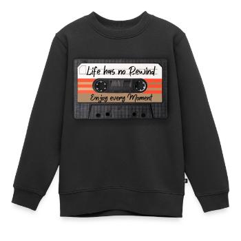 Genieße jeden Moment im Leben - Kinder Premium Organic Sweatshirt - Schwarz - Vorne - AI Model Kid Female (0cm)