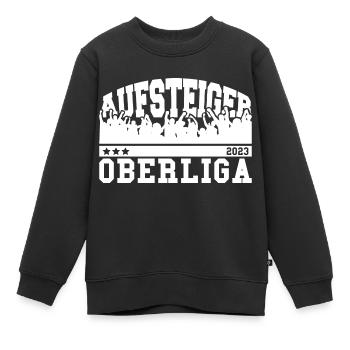 Aufsteiger 2023 Oberliga Aufstieg Fußball - Kinder Premium Organic Sweatshirt - Schwarz - Vorne - AI Model Kid Female (0cm)