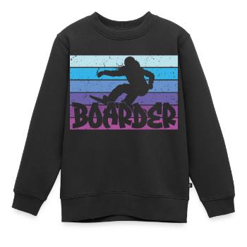 Snowboard Snowboarding Shirt - Boarder Vintage - Kinder Premium Organic Sweatshirt - Schwarz - Vorne - AI Model Kid Female (0cm)