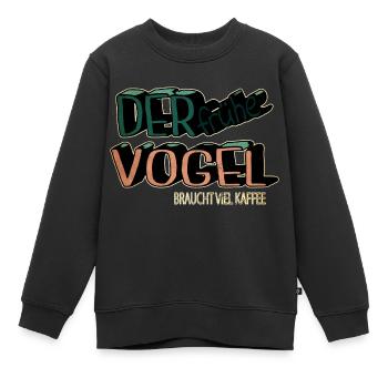 spaß ich liebe kaffee spruch montag zitat müde - Kinder Premium Organic Sweatshirt - Schwarz - Vorne - AI Model Kid Female (0cm)