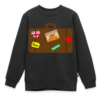 reisen - Kinder Premium Organic Sweatshirt - Schwarz - Vorne - AI Model Kid Female (0cm)