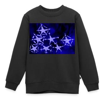 7 BLAUE STERNE - Kinder Premium Organic Sweatshirt - Schwarz - Vorne - AI Model Kid Female (0cm)