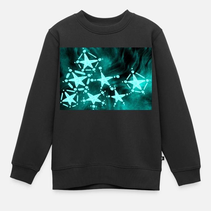 7 ÉTOILES BLEUES - Sweat Premium enfant bio - noir
