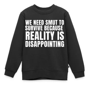 Nous avons besoin de charbon pour survivre parce que la réalité - Sweat Premium enfant bio - noir - Devant - AI Model Kid Female (0cm)