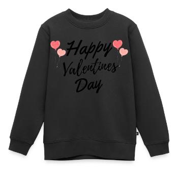 Joyeuse Saint-Valentin - Sweat Premium enfant bio - noir - Devant - AI Model Kid Female (0cm)
