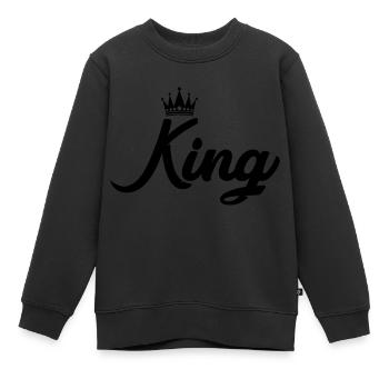 King - Kinder Premium Organic Sweatshirt - Schwarz - Vorne - AI Model Kid Female (0cm)