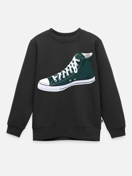 Sneaker & Chuck - für Liebhaber - Kinder Premium Organic Sweatshirt - Schwarz