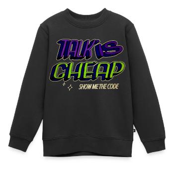langage informatique - Sweat Premium enfant bio - noir - Devant - AI Model Kid Female (0cm)