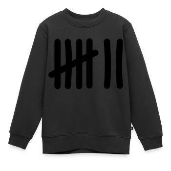 Strichliste Symbol - 7 Striche - Kinder Premium Organic Sweatshirt - Schwarz - Vorne - AI Model Kid Female (0cm)