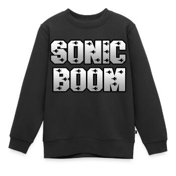 SonicBoom - Kids Premium Organic Sweatshirt - black - Front - AI Model Kid Female (0cm)