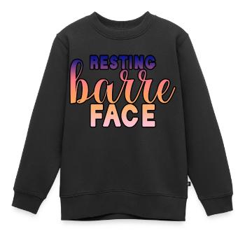 Resting Barre Face 3 - Kids Premium Organic Sweatshirt - black - Front - AI Model Kid Female (0cm)
