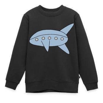 Blaues Luftschiff - Kinder Premium Organic Sweatshirt - Schwarz - Vorne - AI Model Kid Female (0cm)