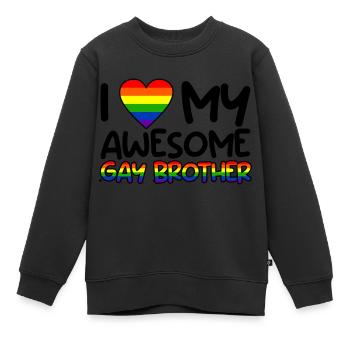 I Love My Awesome Gay Brother 2 - Kinder Premium Organic Sweatshirt - Schwarz - Vorne - AI Model Kid Female (0cm)
