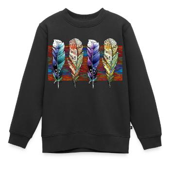 Feder - Kinder Premium Organic Sweatshirt - Schwarz - Vorne - AI Model Kid Female (0cm)