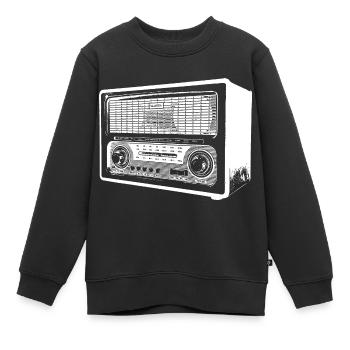 Retro Radio - Kinder Premium Organic Sweatshirt - Schwarz - Vorne - AI Model Kid Female (0cm)
