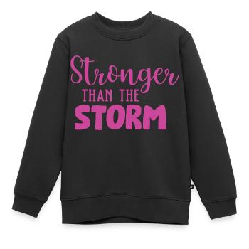 Stärker als der Sturm - Kinder Premium Organic Sweatshirt - Schwarz - Vorne - AI Model Kid Female (0cm)