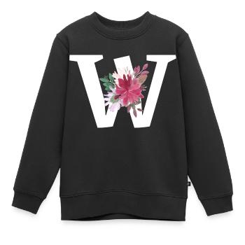 Brief mit Blumen - Kinder Premium Organic Sweatshirt - Schwarz - Vorne - AI Model Kid Female (0cm)