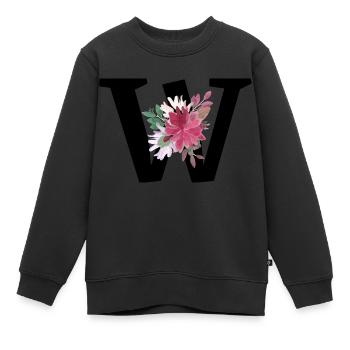 Brief mit Blumen - Kinder Premium Organic Sweatshirt - Schwarz - Vorne - AI Model Kid Female (0cm)