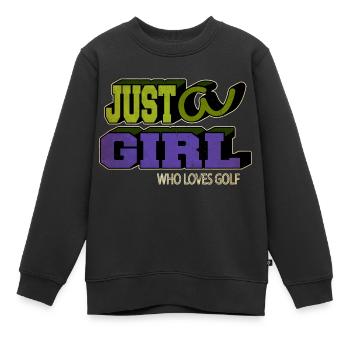 golfcoachgifts fun cadeau putter golfgift golfduvet - Sweat Premium enfant bio - noir - Devant - AI Model Kid Female (0cm)