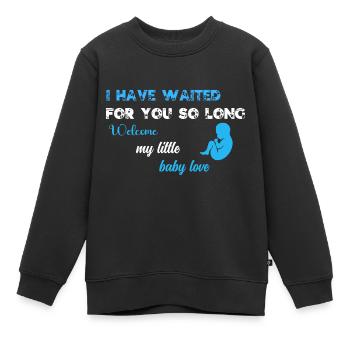 Je t'ai tant attendu BLU BLK - Sweat Premium enfant bio - noir - Devant - AI Model Kid Female (0cm)