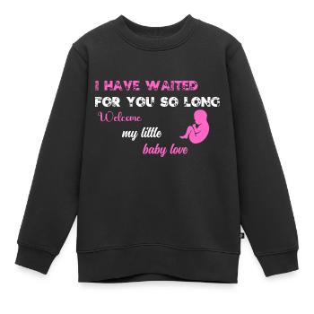 Je t'ai tant attendu PNK WE - Sweat Premium enfant bio - noir - Devant - AI Model Kid Female (0cm)