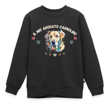 Mon toutou d'amour G1 WE - Sweat Premium enfant bio - noir - Devant - AI Model Kid Female (0cm)