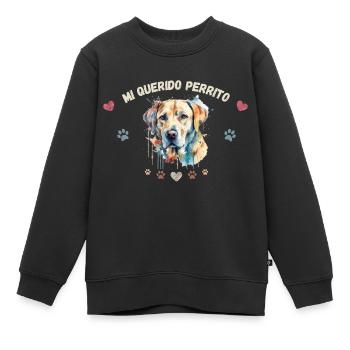 Mon toutou d'amour G1 WE - Sweat Premium enfant bio - noir - Devant - AI Model Kid Female (0cm)