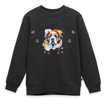 Mon toutou d'amour G6 BLK - Sweat Premium enfant bio - noir - Devant - AI Model Kid Female (0cm)