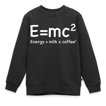 e=mc² - Énergie = Lait x Café² - Sweat Premium enfant bio - noir - Devant - AI Model Kid Female (0cm)