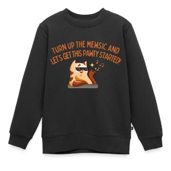 Drehen Sie das Mewsic auf - Kinder Premium Organic Sweatshirt - Schwarz - Vorne - AI Model Kid Female (0cm)