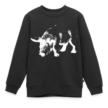 Bien-être animal porc - Sweat Premium enfant bio - noir - Devant - AI Model Kid Female (0cm)