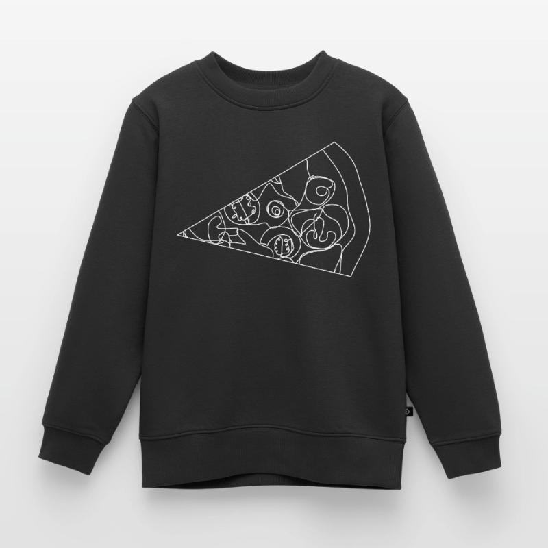 Pizza dot line drawing Kids Premium Organic Sweatshirt