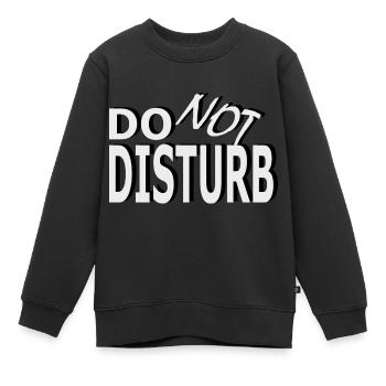 Message : Ne pas déranger - Sweat Premium enfant bio - noir - Devant - AI Model Kid Female (0cm)